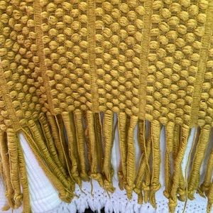 95x30 (including tassels) mustard gold throw.